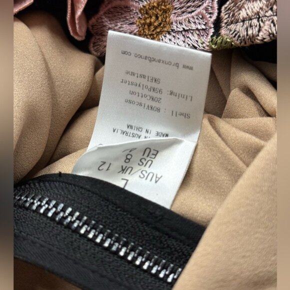 🆕 BRONX & BANCO 🧿 NWOT Jasmine Floral-Appliqued Gown, Black Multi - Sz L US 8 - Picture 15 of 16